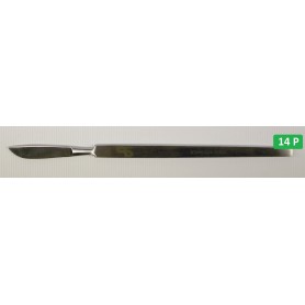 BISTURÍ FIJO  ART. 14 C PEQUEÑO (ESCALPELO) EN ACERO INOX., LONGITUD 14 CM Y HOJA CURVA