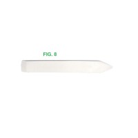TABLILLA DE TEFLON FIG.8 - CON DOBLE PUNTA CUADRADA Y PUNTA, LONG. 15 CM, GROSOR 6 MM