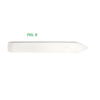 TABLILLA DE TEFLON FIG. 9 - CON DOBLE PUNTA CUADRADA Y PUNTA, LONG. 16 CM, GROSOR 8 MM