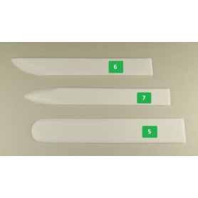 TABLILLA DE TEFLON FIG. 6 - CON PUNTA A CUCHILLO, LONG 18,5 CM, GROSOR 7 MM