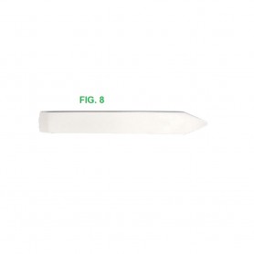 TABLILLA DE TEFLON FIG.8 - CON DOBLE PUNTA CUADRADA Y PUNTA, LONG. 15 CM, GROSOR 6 MM